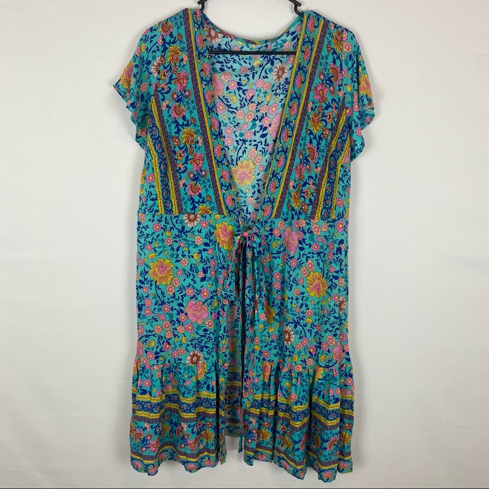 CUPSHE Open Floral Swim/Beach Coverup Robe NWT